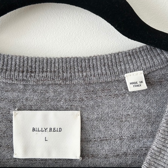 Billy Reid 100% Wool Gray V-Neck Sweater - Picture 16 of 16
